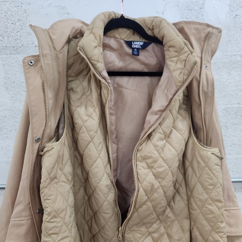 Lands' End Women's 3-in-1 Systems Jacket Tan Size XL New Without Tags - Picture 6 of 16